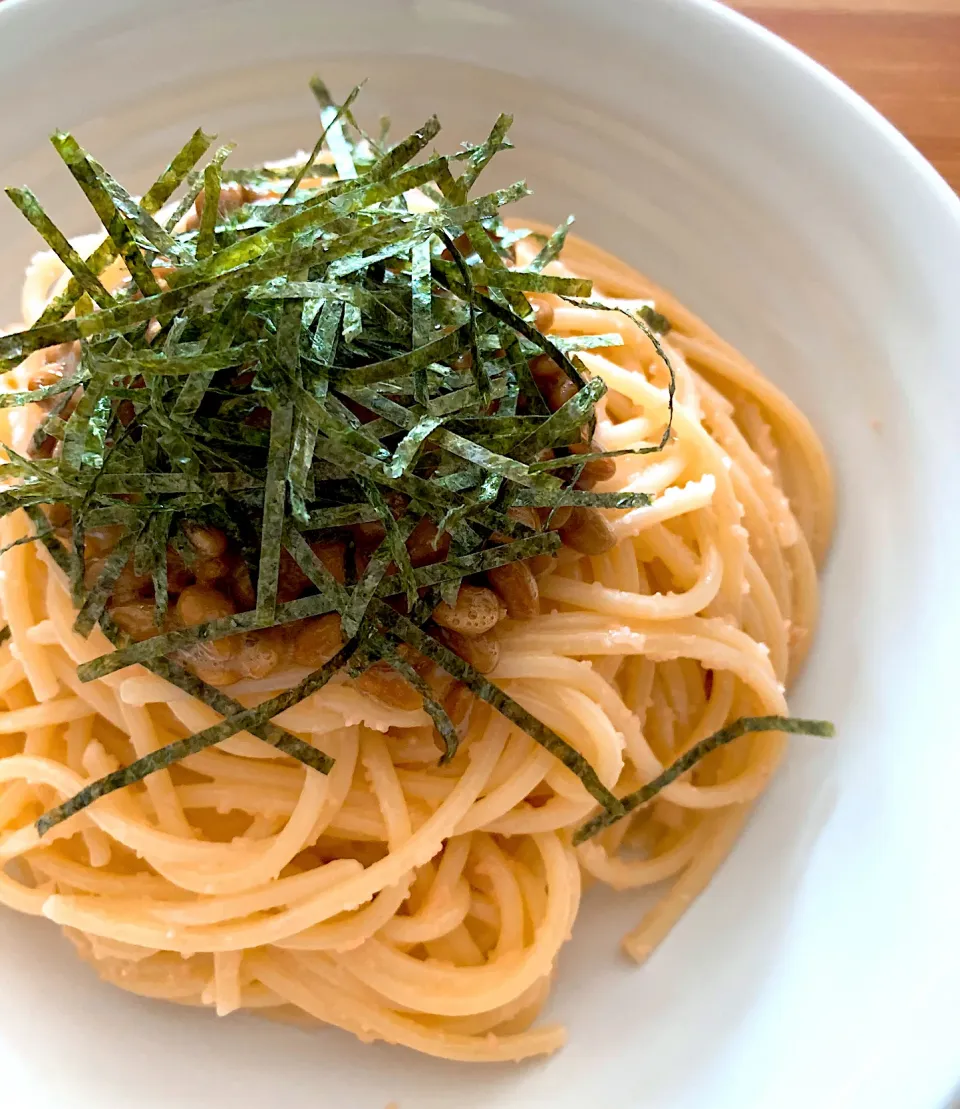 タラコDe納豆スパゲッティー作ったよ🍝|NOMU'S キッチン🍳さん