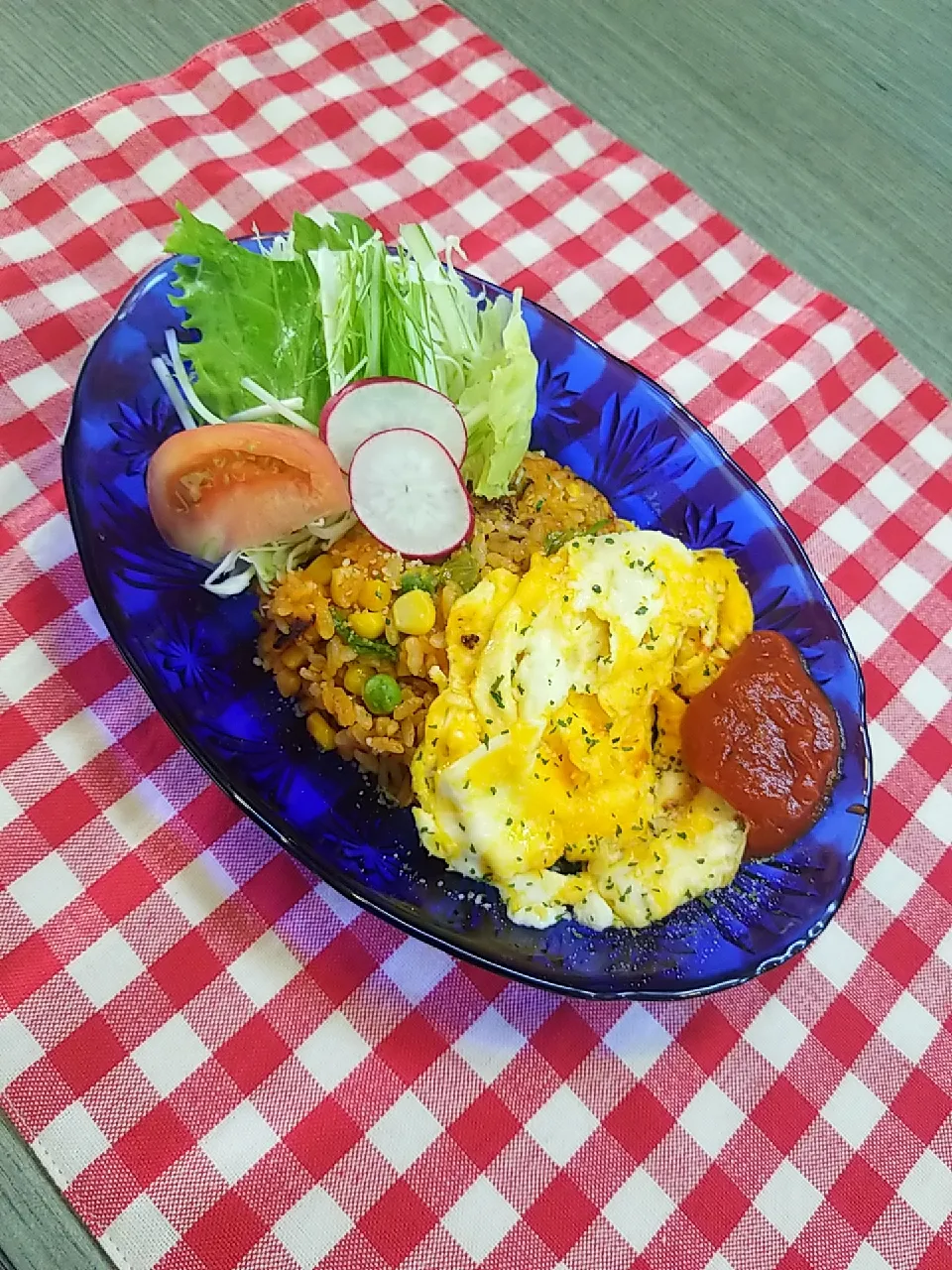 チキンライスたまご添え🥰|KANAさん