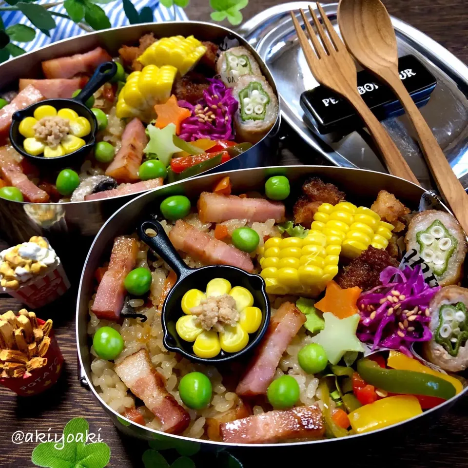 ベーコン炒飯弁当|Akiyoෆ¨̮⑅さん