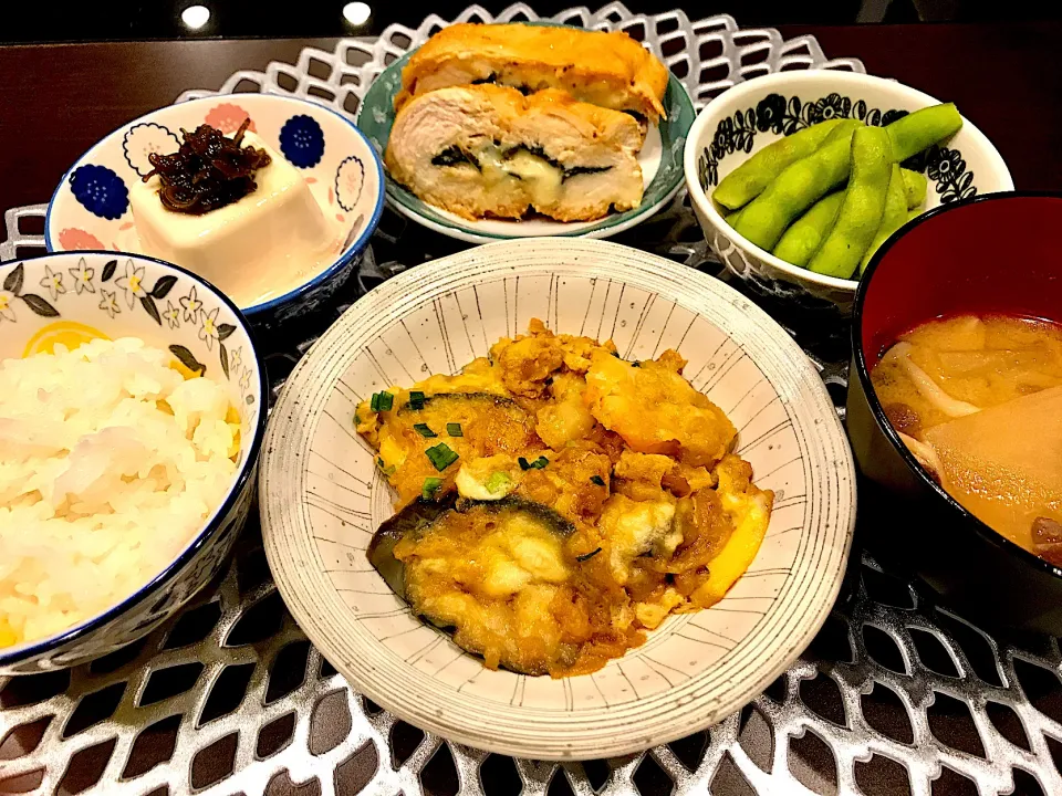 天ぷらの卵とじ、鶏胸海苔チーズ|Aさん