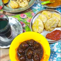 Snapdishの料理写真:Chicken Manchurian, Chicken soup, Chicken momo|StayFullさん