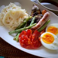 Snapdishの料理写真:焼き野菜とお素麺プレートランチ🤗