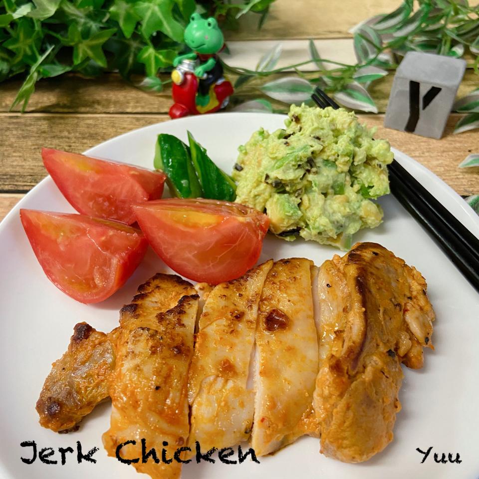7/21☆*ﾟジャークチキンとアボカドのクリチあえ。