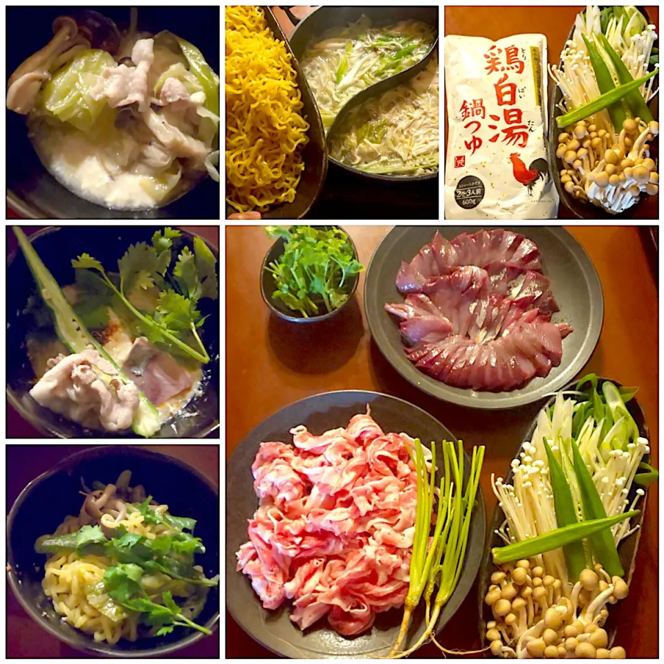 Snapdishの料理写真:Today's dinner🍴いなだ&豚しゃぶ･鶏白湯鍋つゆと白出汁の2色鍋☯️味変は口溶け豆腐ｿｰｽ･ｻﾃﾄﾑ|🌈Ami🍻さん