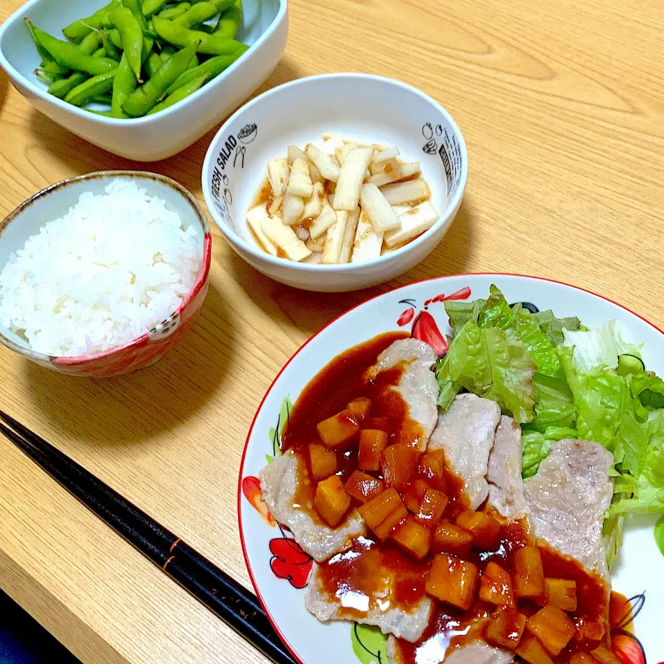 Snapdishの料理写真:夕食|ツインうさぎさん