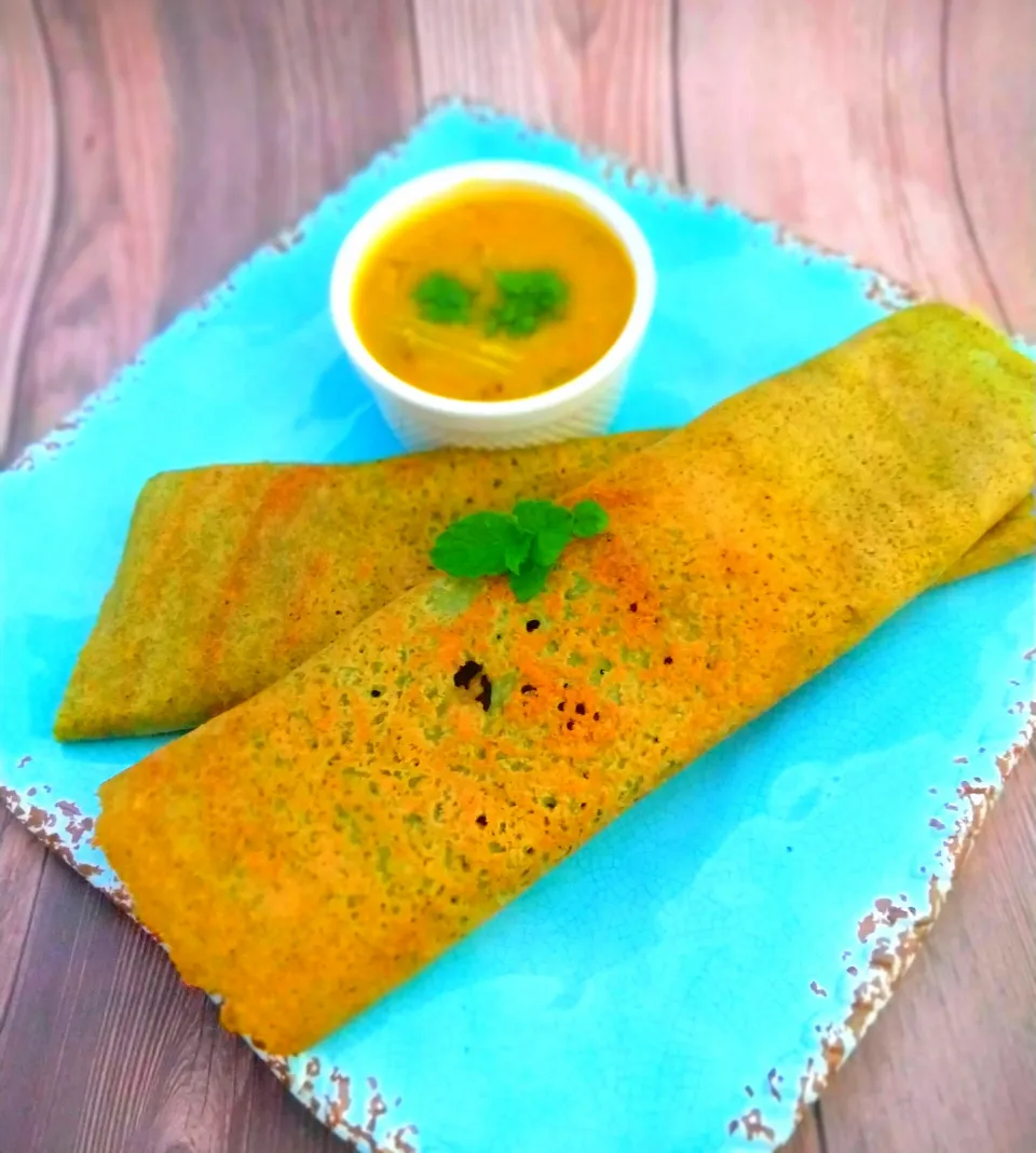 #Dinner crispy  Green moong dal dosa|nivedhasankar64@gmail.comさん