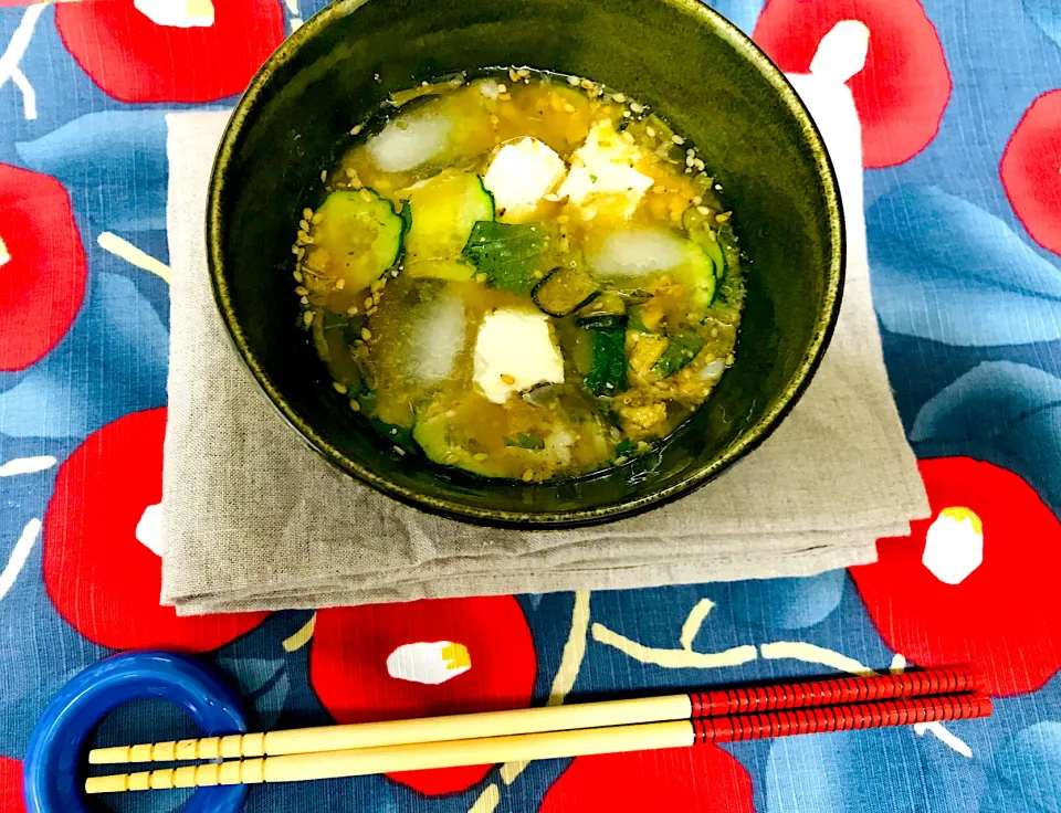 豆腐ときゅうりの冷や汁風みそ汁|Yukimanさん
