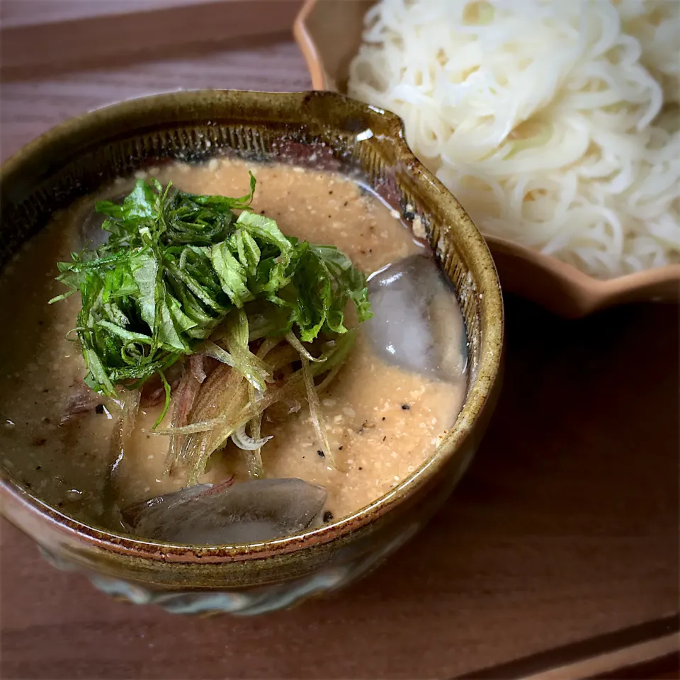 焼き味噌で冷や汁そうめん|べべべさん