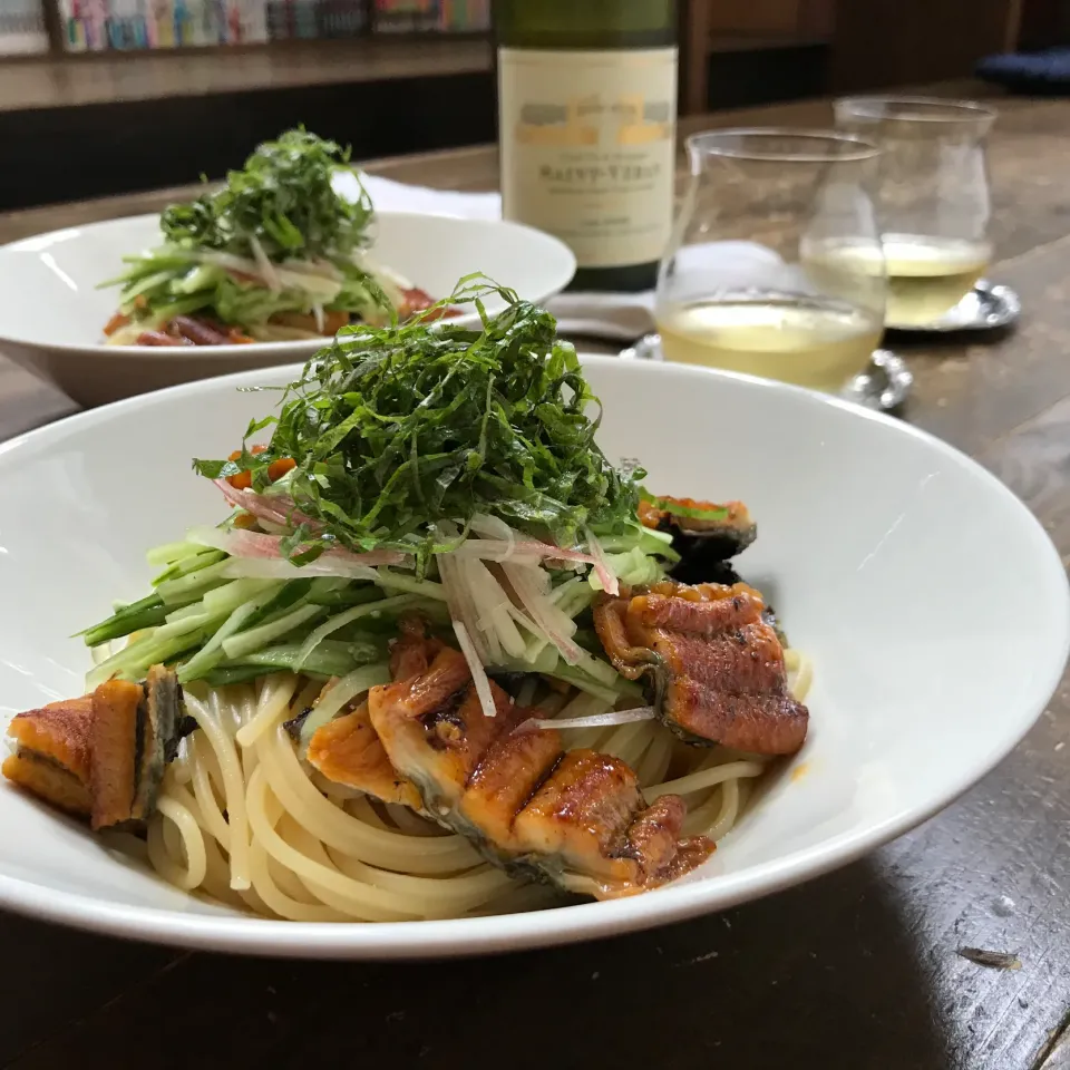 てつやさんの料理 鰻ときゅうりのパスタ|koji toyodaさん