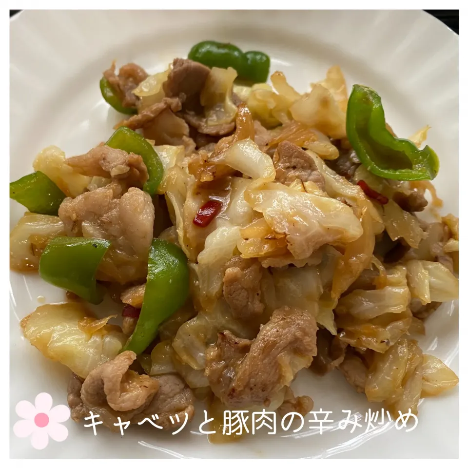 Snapdishの料理写真:キャベツと豚肉の辛み炒め❤️|いのっちさん