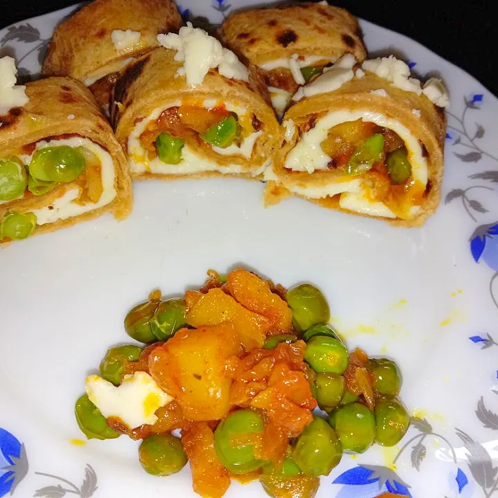 cheese  nd chapati vegetables roll|Kittyさん