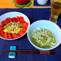 鷄ささみキュウリと茗荷のところてん麺|satomiさん