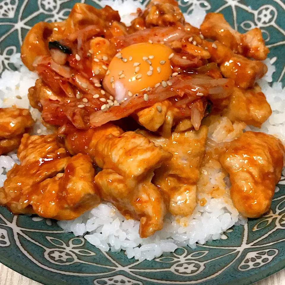 鶏胸ユッケのキムチ丼|のあママさん