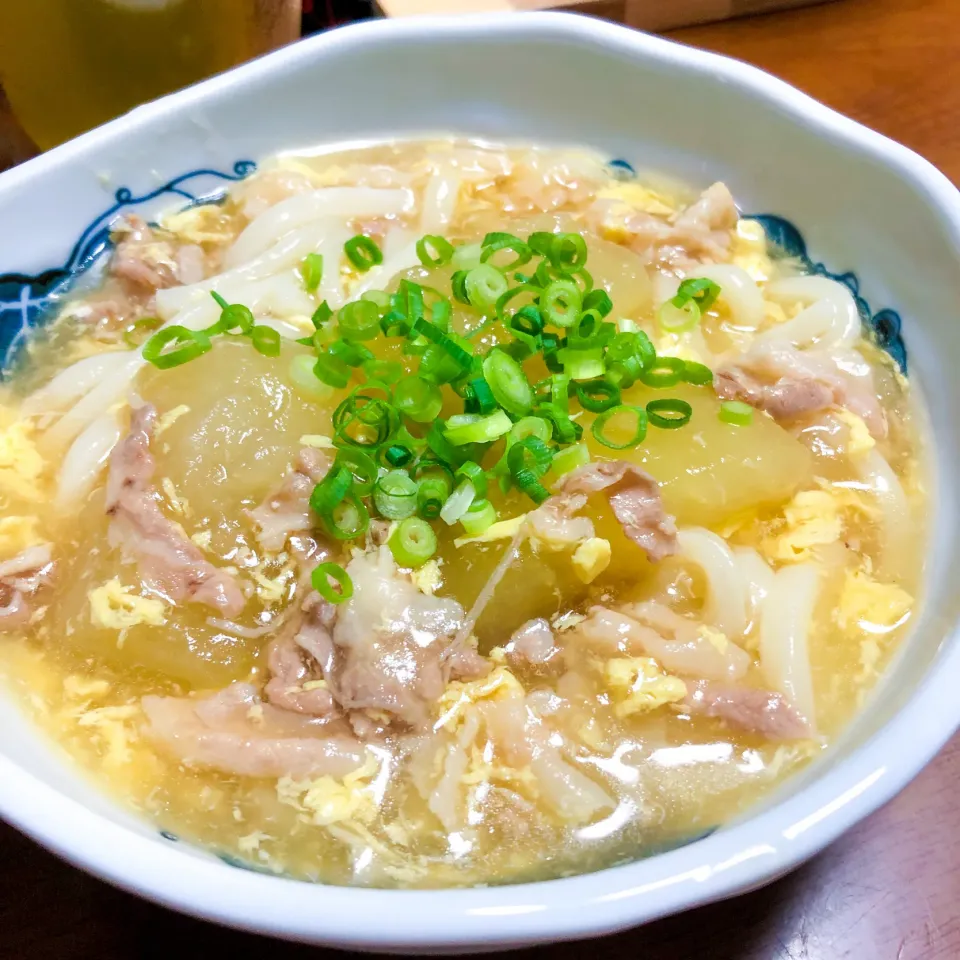 Snapdishの料理写真:【冬瓜と豚バラのあんかけうどん♪】|ristorante_sallyさん