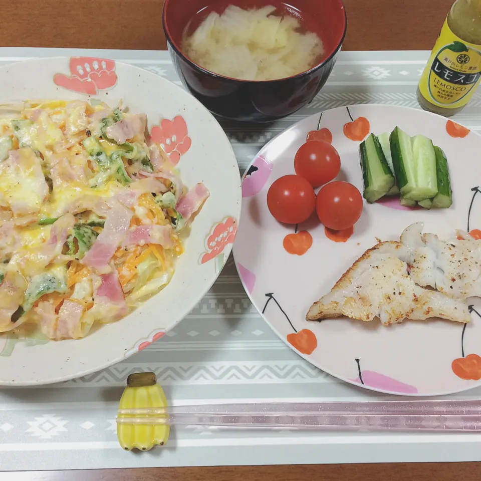 野菜のチーズがけ🧀とタラのムニエル🐟|waiwaiさん