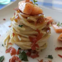 Snapdishの料理写真:spaghetti con prosciutto e melone|sirius30さん