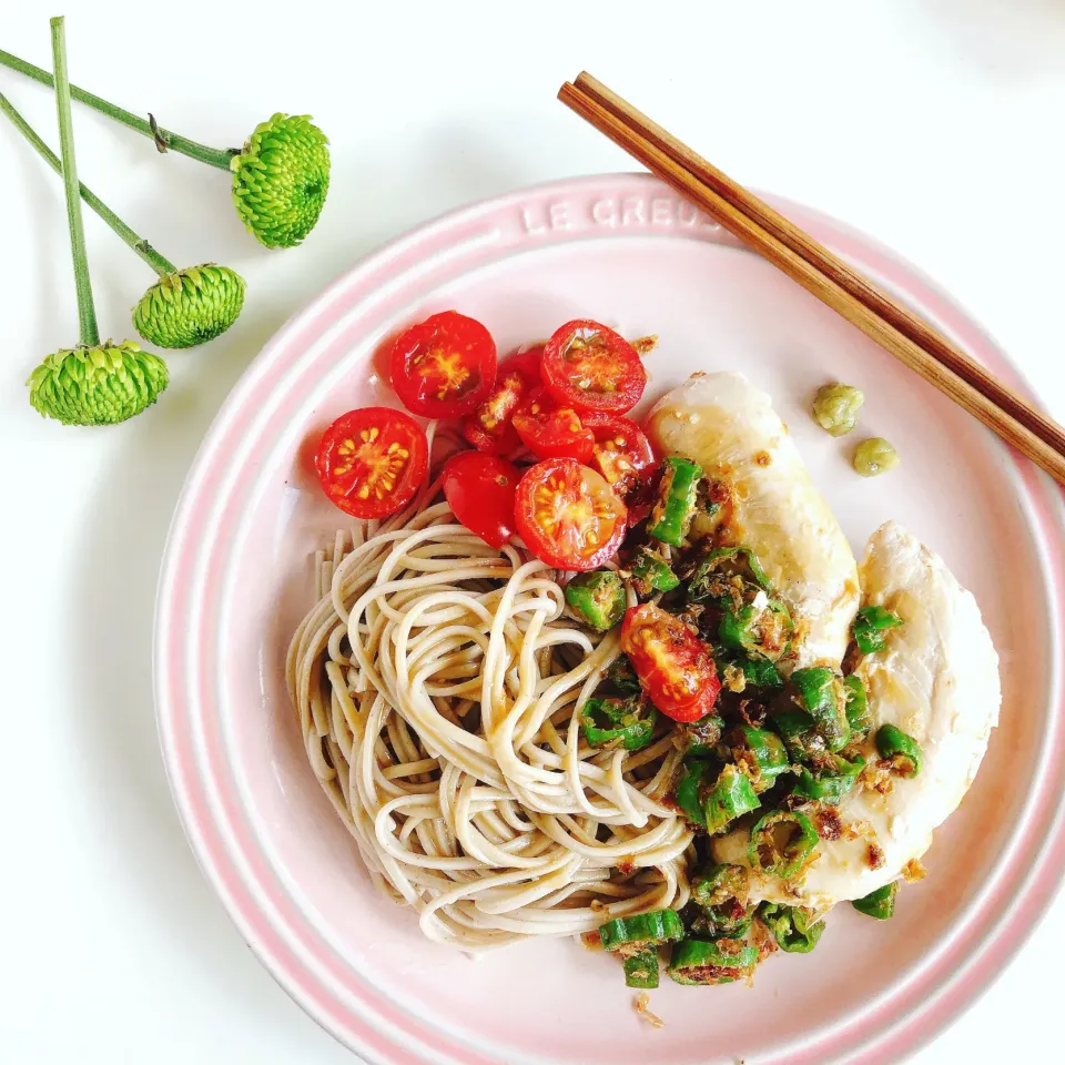 ささみとおかかシシトウの胡麻だれ麺|sakiさん