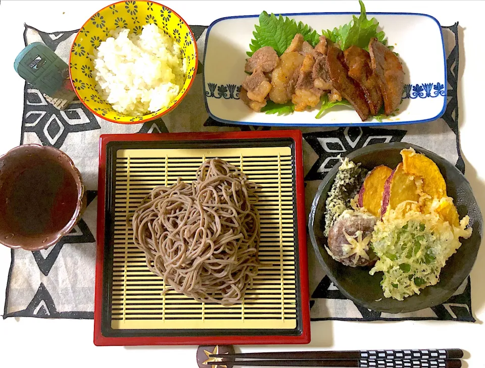 天ざる蕎麦、牛カルビ焼肉、豚レバー焼肉|syamさん