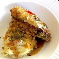 Stuffed chicken breast and potato mash😋|Fifiさん