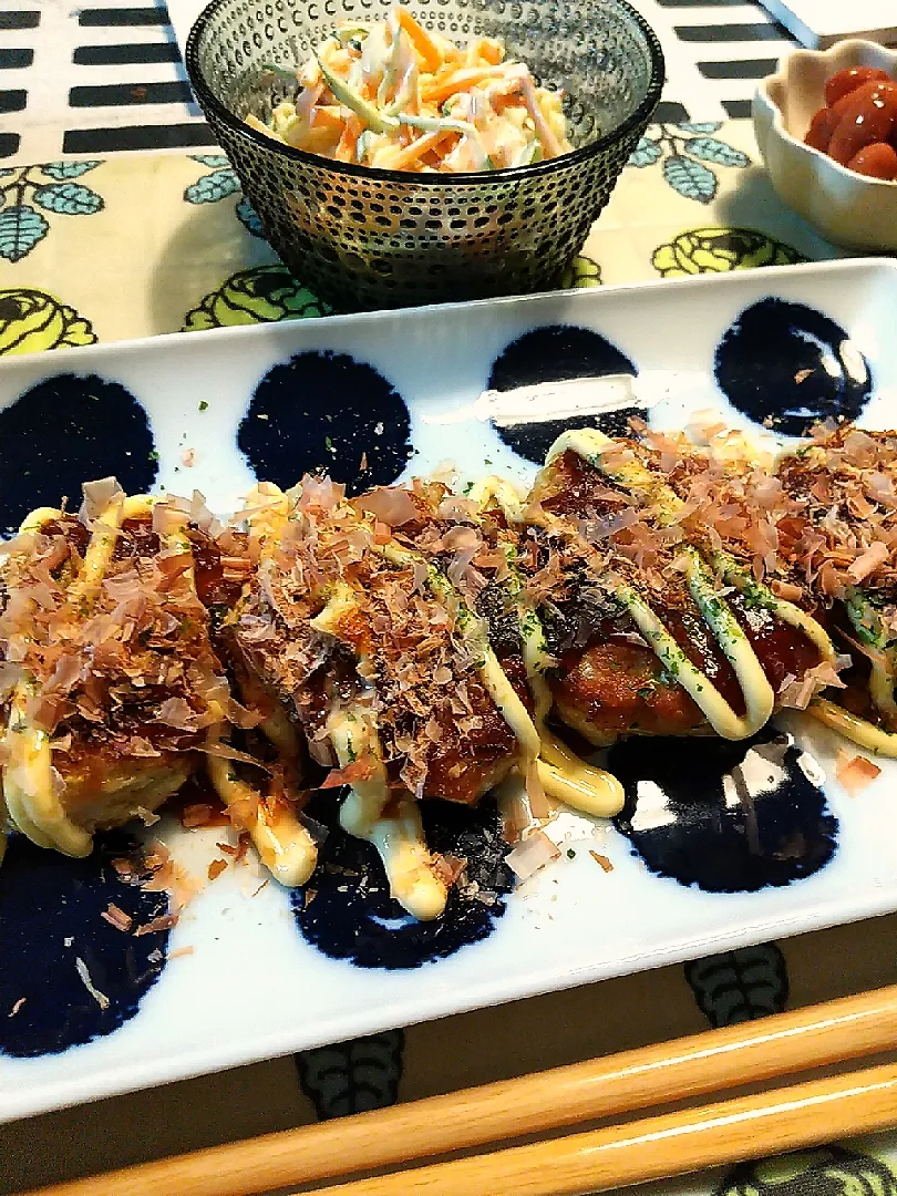 豚ひき肉とキャベツのお好み焼き風つくね焼き|sumireさん