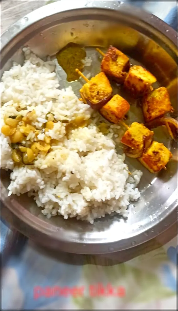 paneer tikka with Dal and rice|Jessicaさん