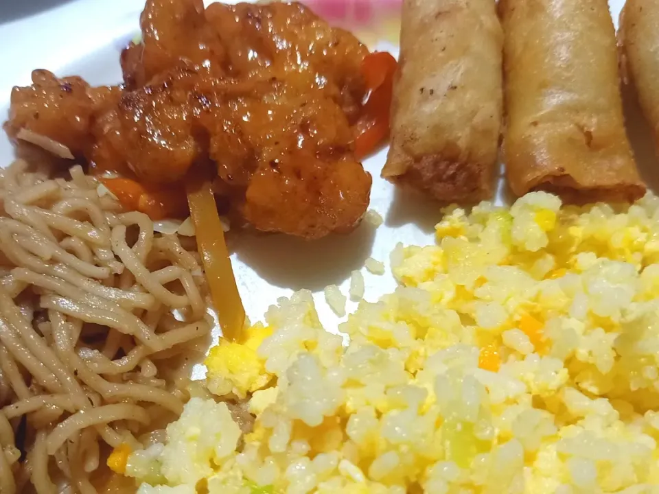 Canton Noodles, Egg Frid Rice, Lumpia and Orange Chicken|The Wretched Chefさん