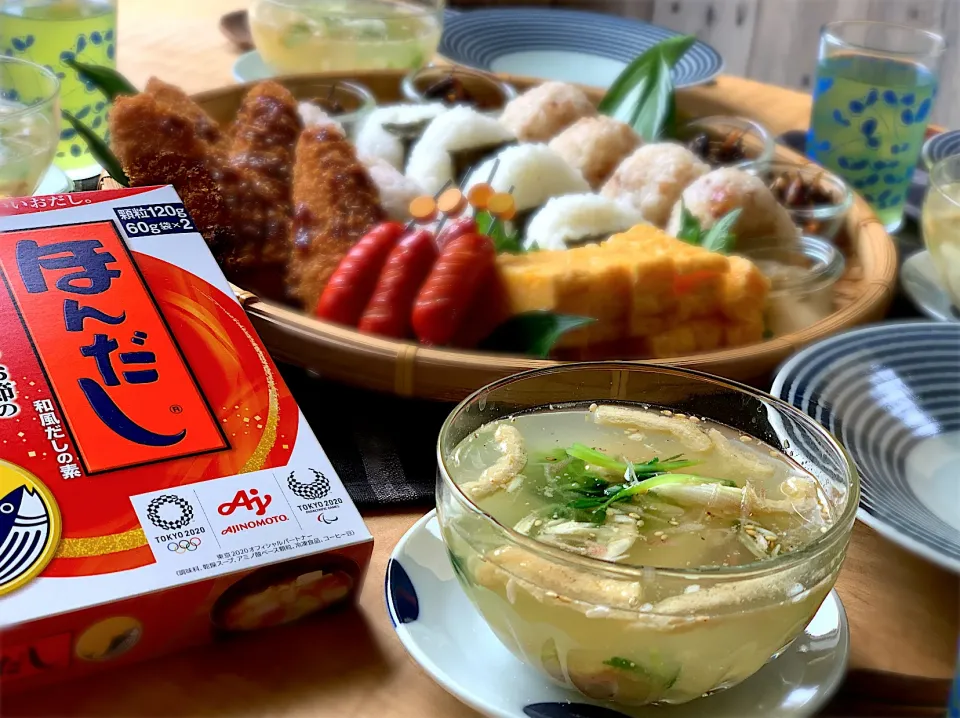 長芋と油揚げ、豆苗、茗荷の夏みそ汁¨̮♡︎|sai_._ka.1110さん