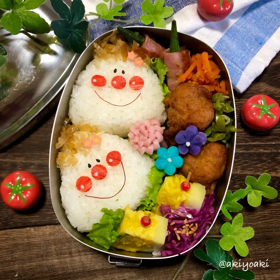 ほのぼのさんおにぎり弁当|Akiyoෆ¨̮⑅さん