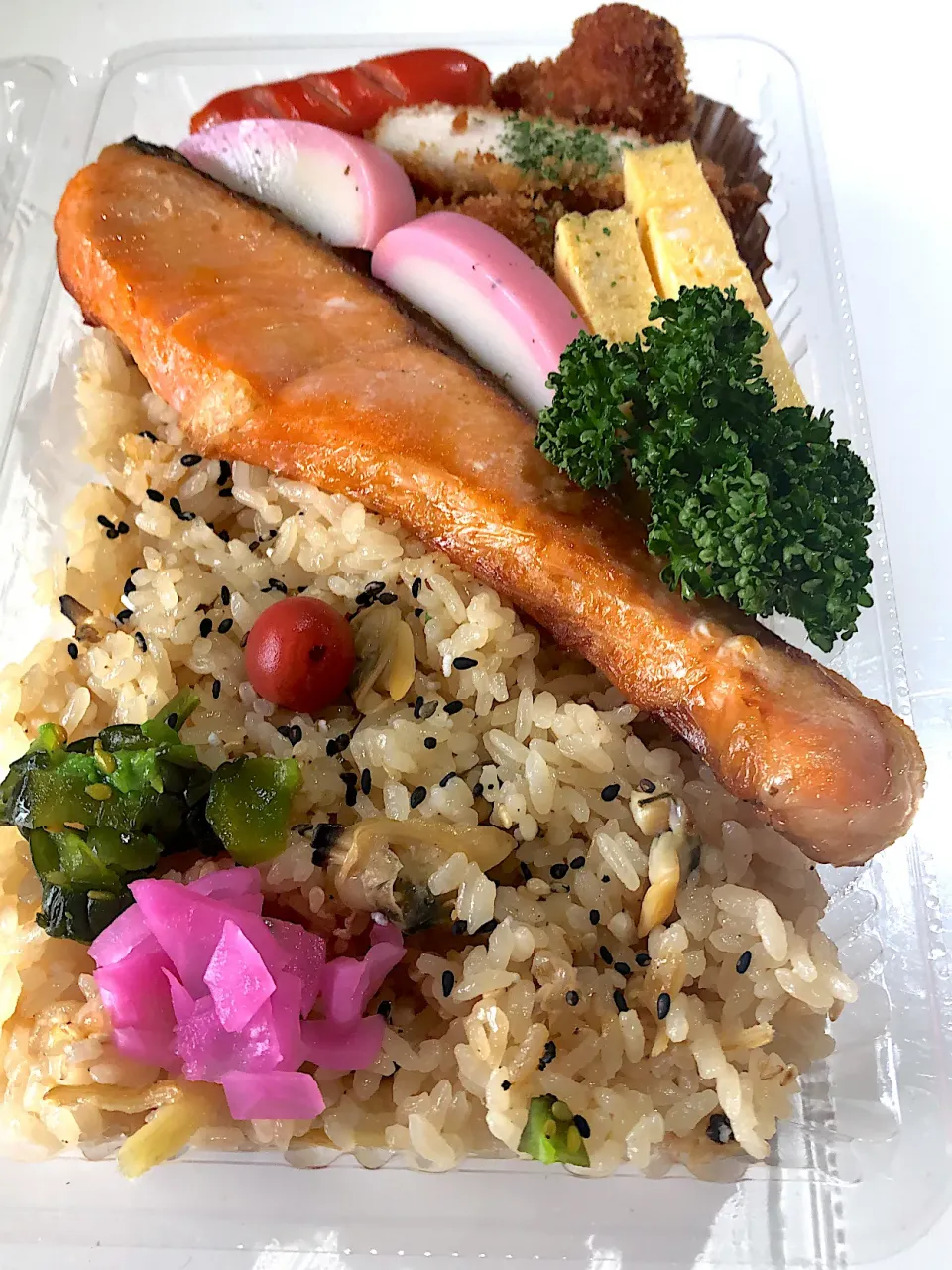 #もも弁#日替わり#あさりたっぷり焼鮭弁当#600円#横浜グルメ|まろももかさん