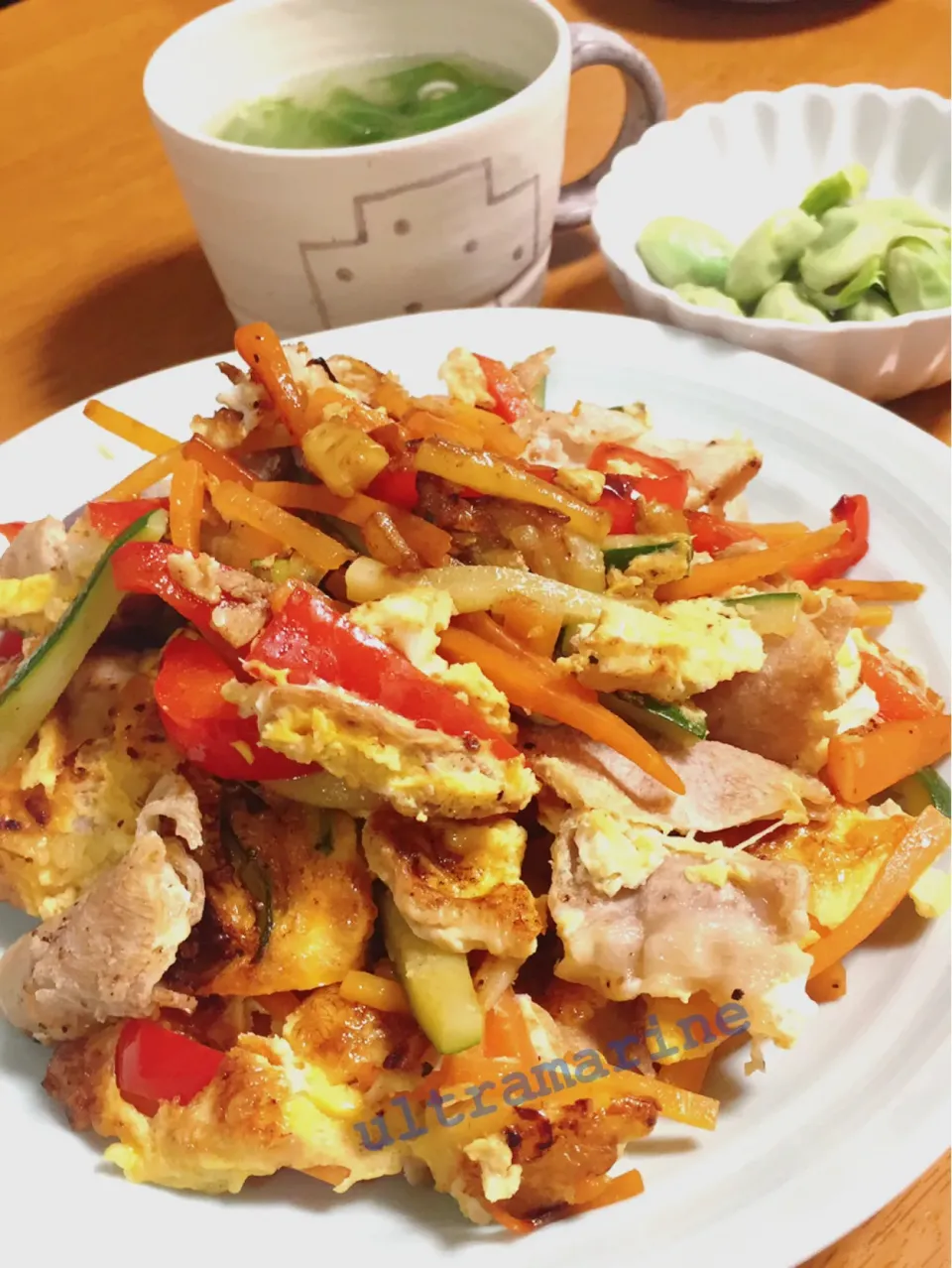 Snapdishの料理写真:＊栄養満点夏野菜たっぷり♪マキシマム。＊|ultramarineさん