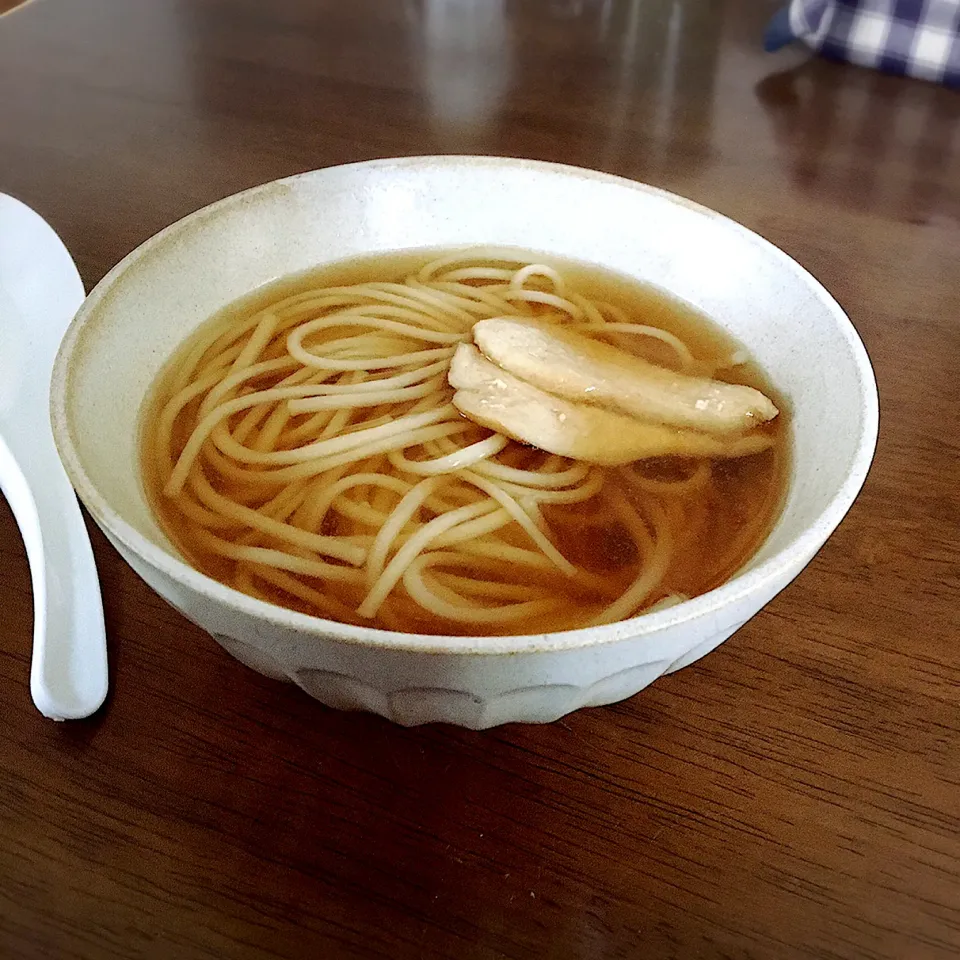 半田麺で温麺|あっつさん