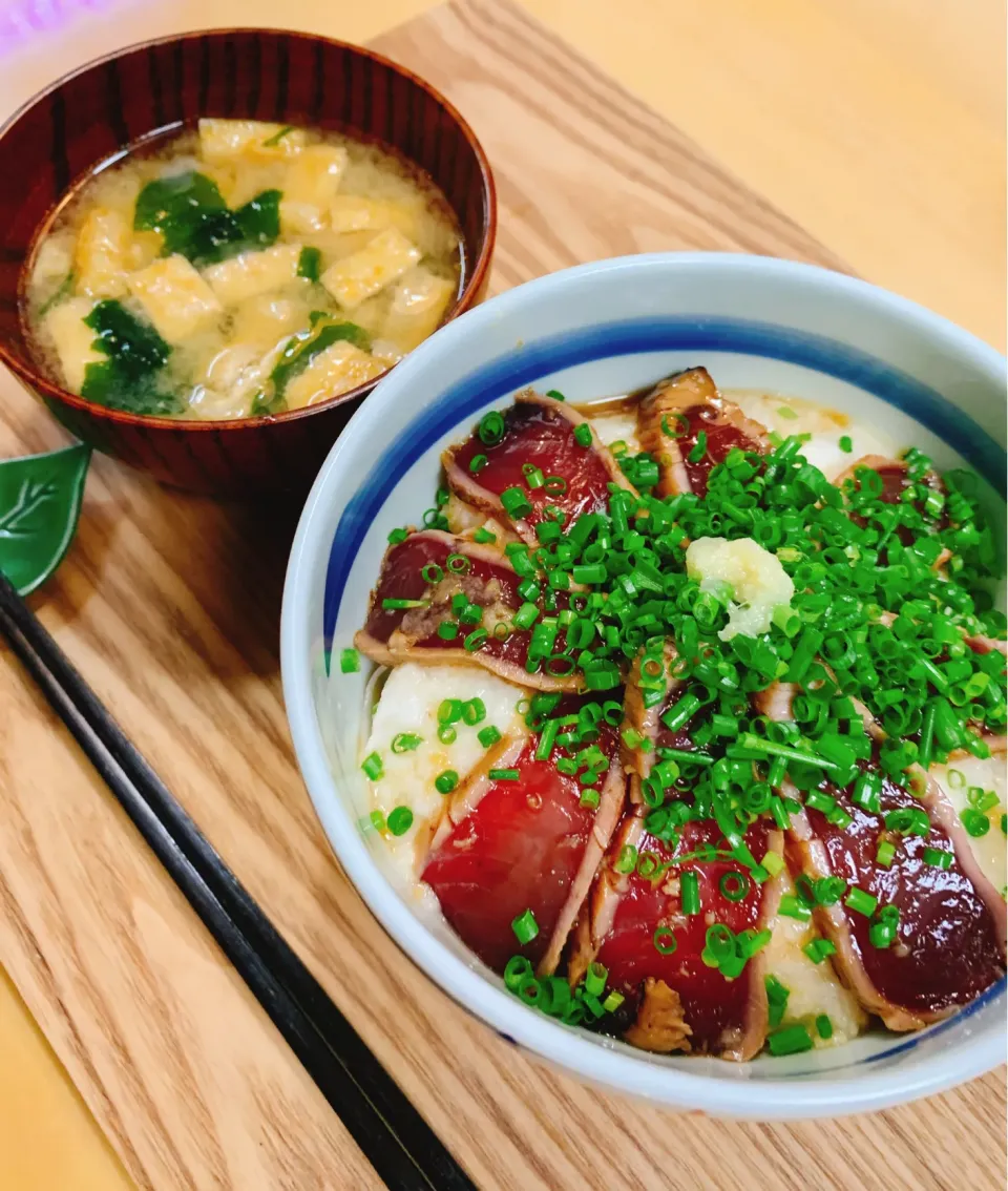 カツオたたき山芋丼|はなさん