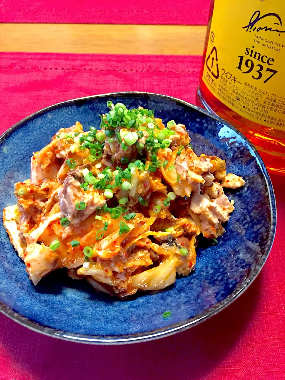 からあげビールさんの料理 和えるだけ秒殺おつまみ♪めちゃウマ!ネギだく鯖缶キムチ|おかちさん