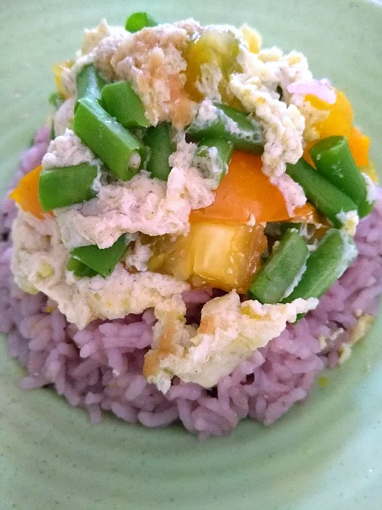 Purple rice with vege egg|Harlina  (Malaysia)さん