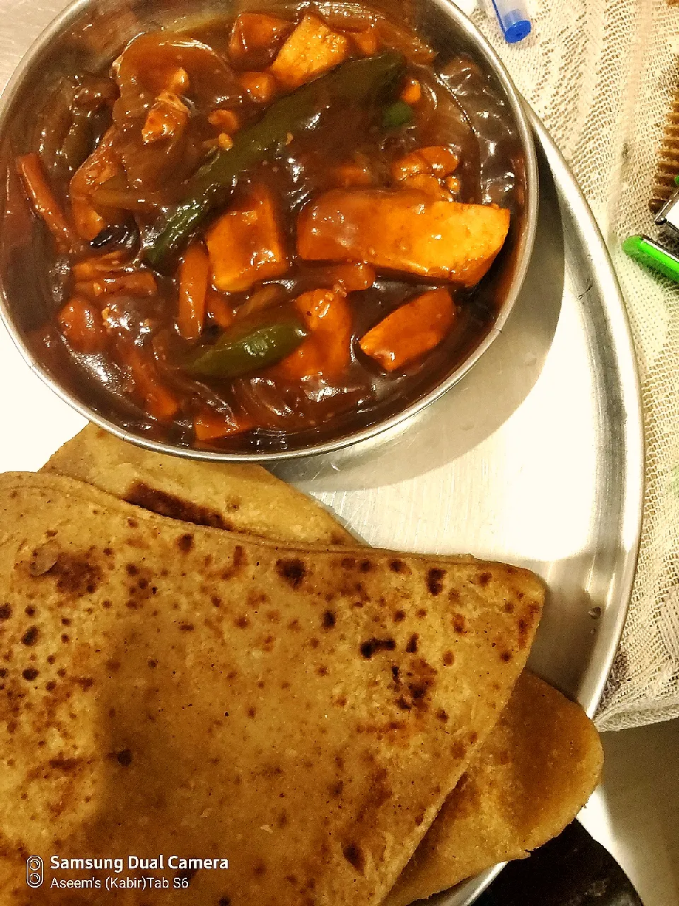 paneer chilli with indian paratha|IndianHands🙏さん