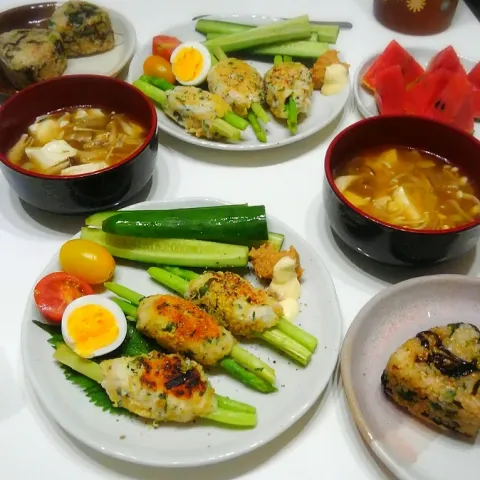 「アスパラガス」を使ってみたSnapdishの料理・レシピ写真:ともきーた (伊藤 智子)さんの料理 ID:394887                                                    #アスパラ旨塩豚つくね 💕