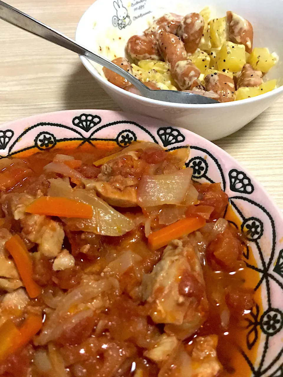 炊飯器でトマト煮込み＆じゃがいもソーセージのマヨ和え|のあママさん