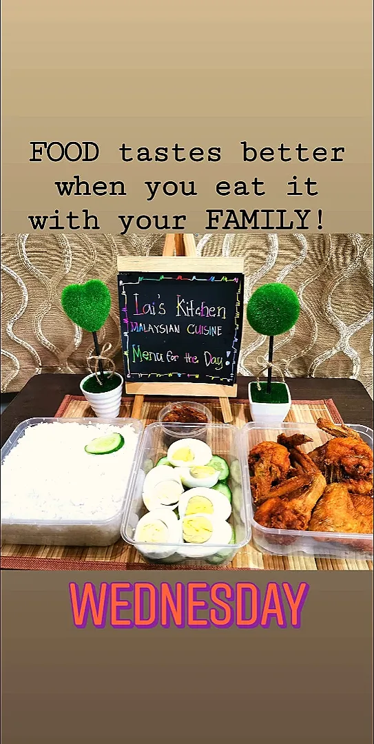 Snapdishの料理写真:Nasi Lemak with Ayam Goreng|Lai's Kitchenさん