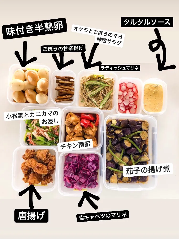 Snapdishの料理写真:作り置き90分で9品|志野さん