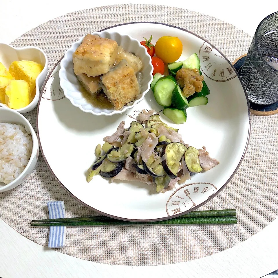 7/29晩ご飯：豚と茄子の新生姜の甘酢漬け炒め|ななみんさん