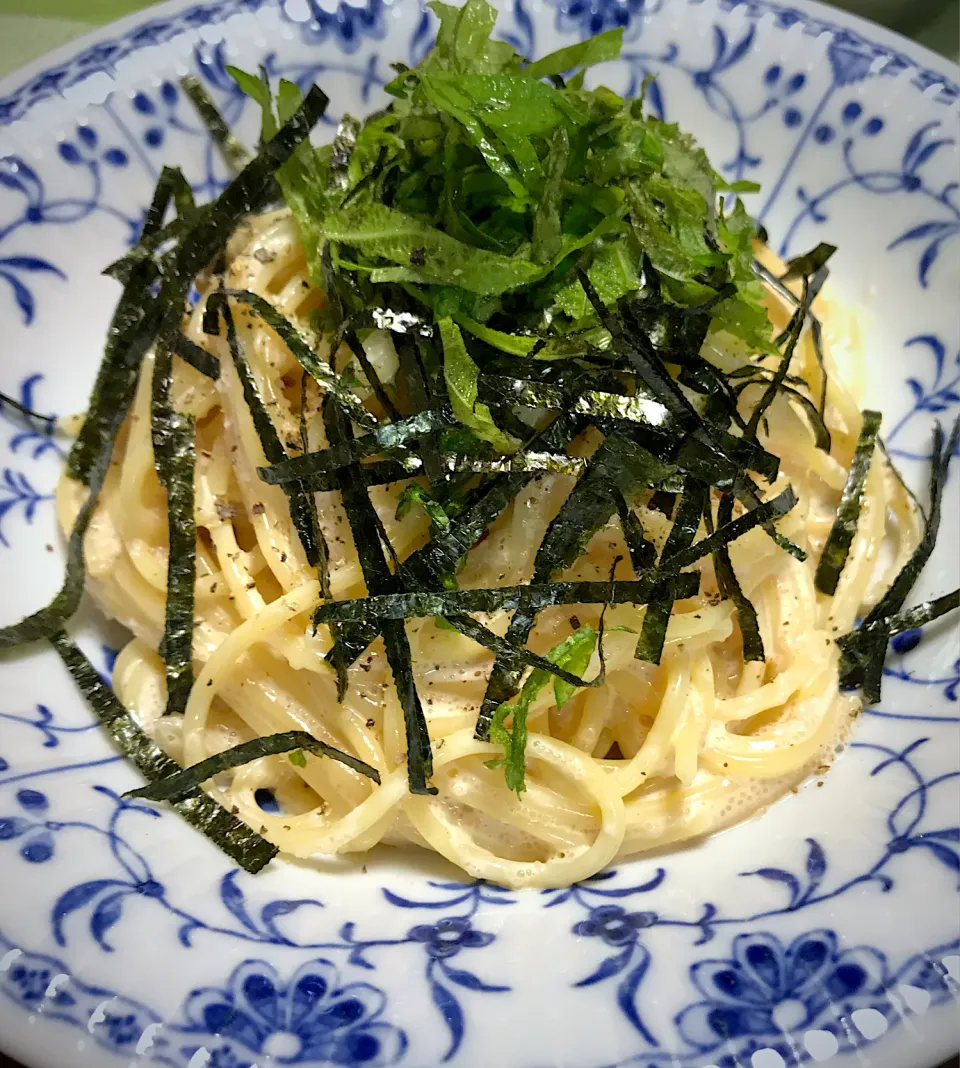 Snapdishの料理写真:明太クリームパスタ🍝#福さ屋#お中元#明太子パスタ#クリームパスタ#ウマっ#牛負けた#明太クリームパスタ|ももさん