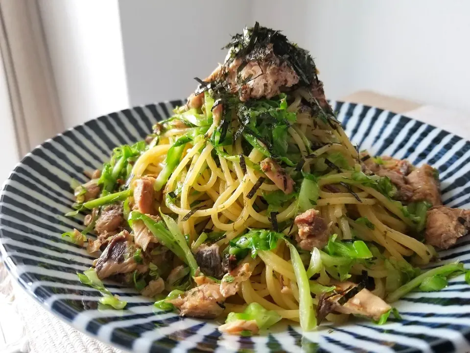 サバ缶とキャベツのパスタ|しあるさん