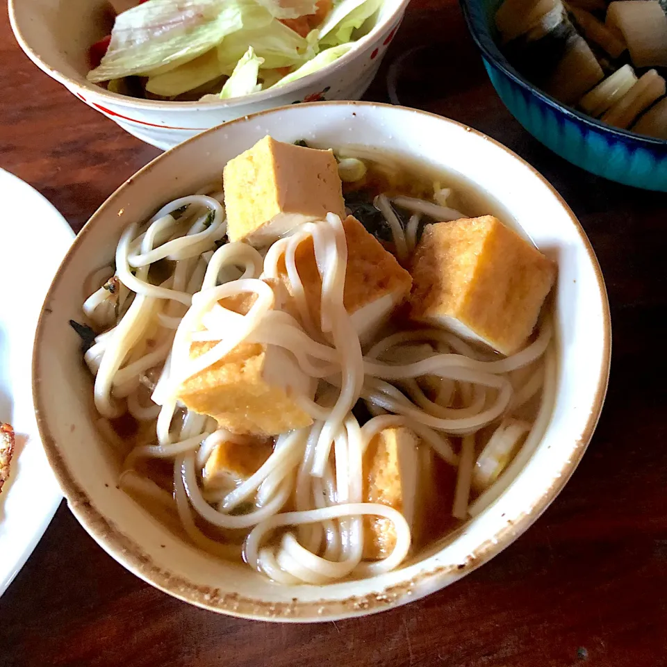 厚揚げと冷や麦の味噌汁|ミカさん