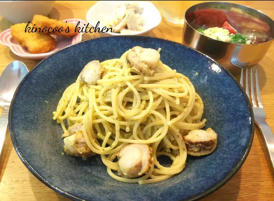 ホタテのジェノベーゼパスタ|kinocooさん