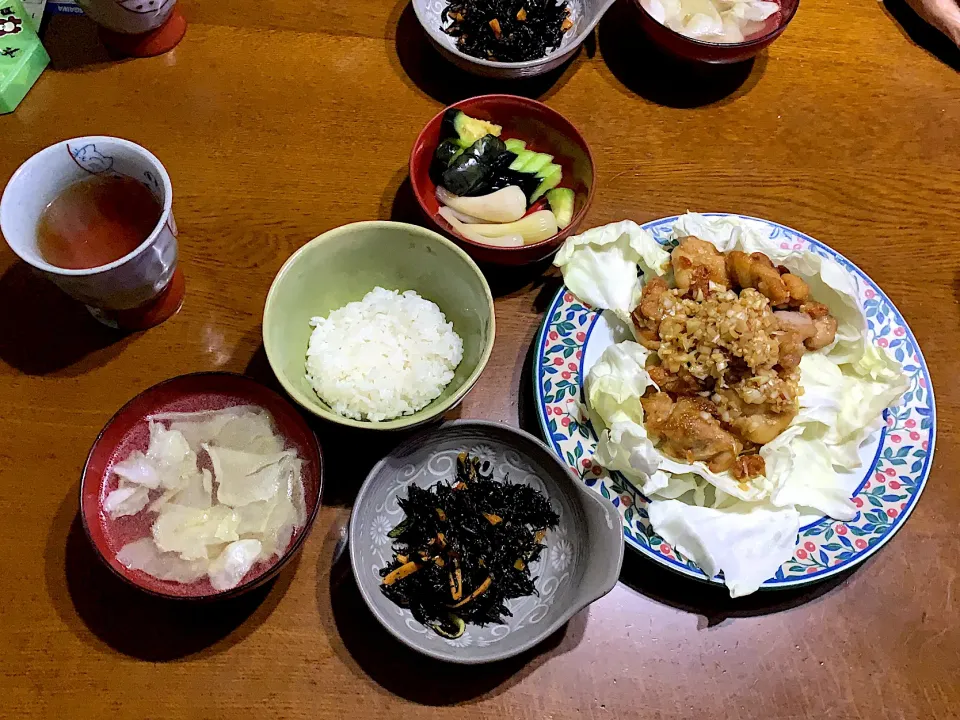 鶏肉のねぎだれがけ、ひじきの煮物🤩🤩🤩|大塚麻美さん