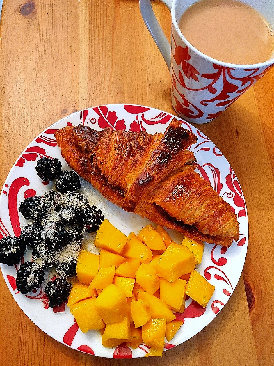 pastry🥐  and fruit 🥭 breakfast  idea|karenさん