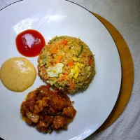 Vegetables egg fried rice and chilly chicken|Tultulさん