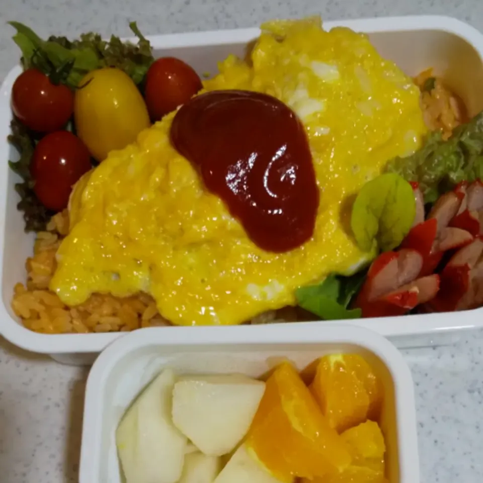 オムライス弁当☺️|けーこさん