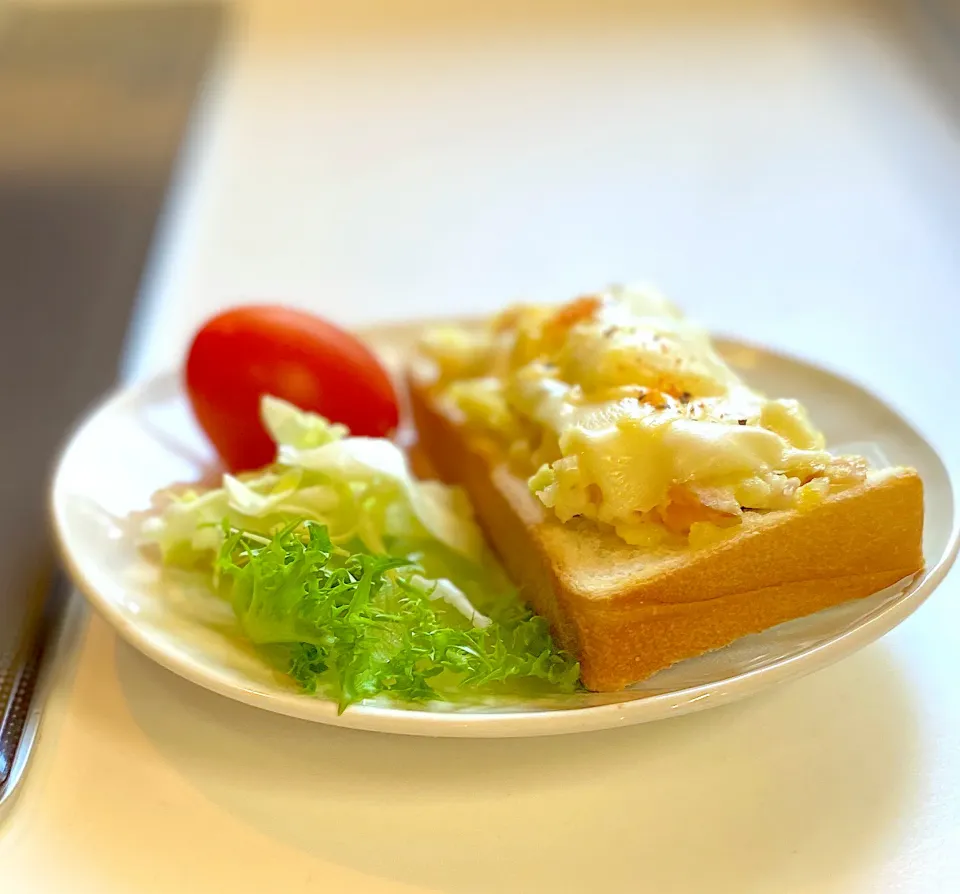 Snapdishの料理写真:ポテトサラダのチーズトースト|かっちゃん杉さん