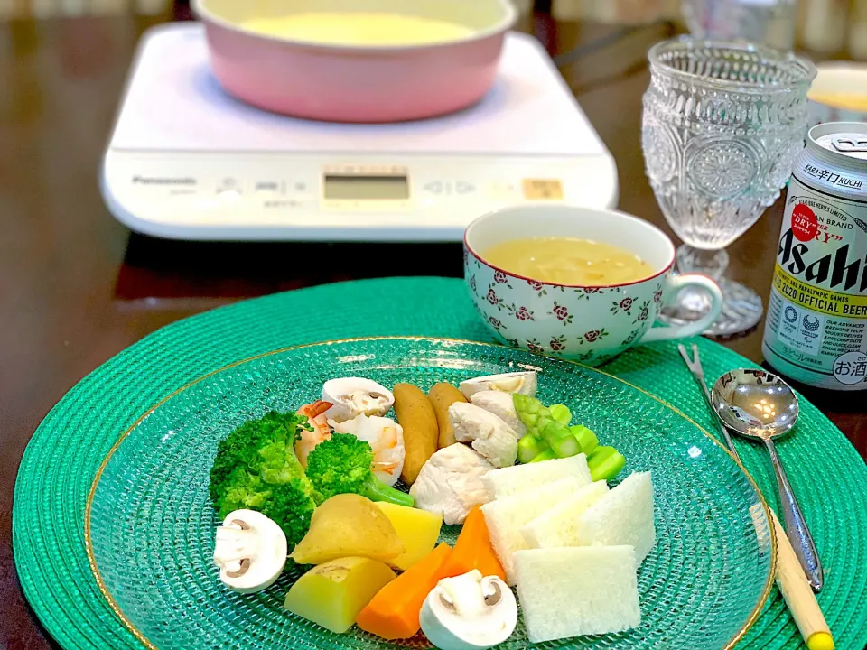 20200729-1 義弟も一緒にチーズフォンデュなお夕飯🧀|Seikoさん